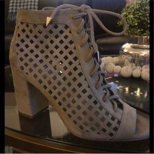 Gianni Bini Laser Cut Lace Up Booties